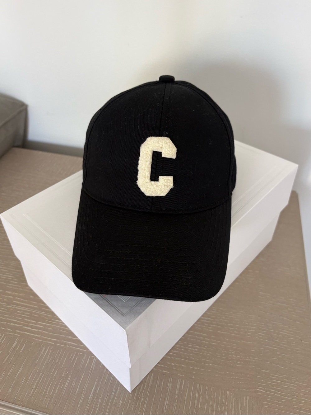 CELINE Black Cotton Baseball Cap Logo C Kaia Gerber 2021 Campaign Size S Unisex - Picture 4 of 16